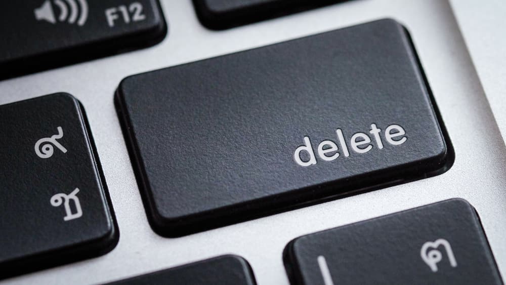 Delete key on keyboard
